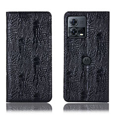 Leather Case Stands Flip Cover Holder H20P for Motorola Moto S30 Pro 5G Black