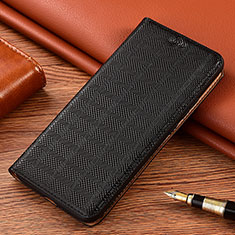 Leather Case Stands Flip Cover Holder H20P for Samsung Galaxy S22 Plus 5G Black