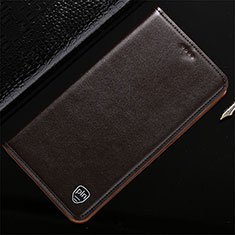 Leather Case Stands Flip Cover Holder H20P for Vivo iQOO 9 5G Brown