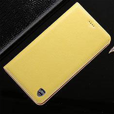 Leather Case Stands Flip Cover Holder H20P for Vivo iQOO 9 5G Yellow
