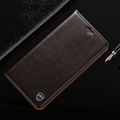 Leather Case Stands Flip Cover Holder H21P for Motorola Moto Edge 20 Lite 5G Brown
