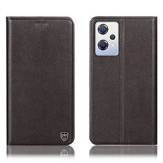 Leather Case Stands Flip Cover Holder H21P for OnePlus Nord CE 2 Lite 5G Brown