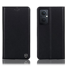 Leather Case Stands Flip Cover Holder H21P for OnePlus Nord N20 5G Black