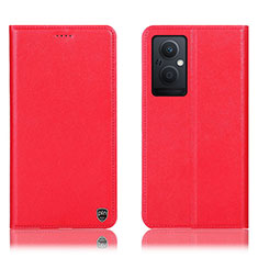 Leather Case Stands Flip Cover Holder H21P for OnePlus Nord N20 5G Red