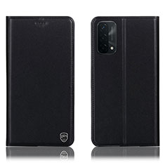 Leather Case Stands Flip Cover Holder H21P for OnePlus Nord N200 5G Black