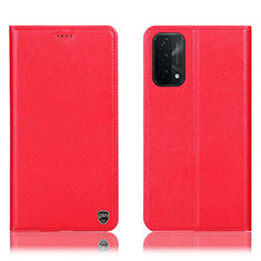 Leather Case Stands Flip Cover Holder H21P for OnePlus Nord N200 5G Red
