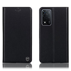 Leather Case Stands Flip Cover Holder H21P for Oppo A93s 5G Black