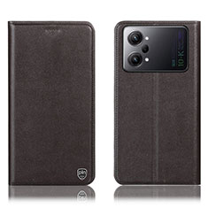 Leather Case Stands Flip Cover Holder H21P for Oppo K10 Pro 5G Brown