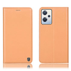 Leather Case Stands Flip Cover Holder H21P for Oppo K10X 5G Orange