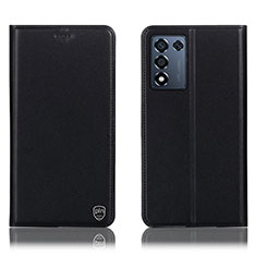 Leather Case Stands Flip Cover Holder H21P for Oppo K9S 5G Black
