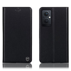 Leather Case Stands Flip Cover Holder H21P for Oppo Reno8 Z 5G Black