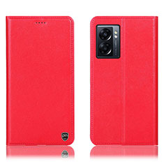 Leather Case Stands Flip Cover Holder H21P for Realme V23 5G Red