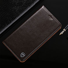 Leather Case Stands Flip Cover Holder H21P for Vivo iQOO Neo6 SE 5G Brown