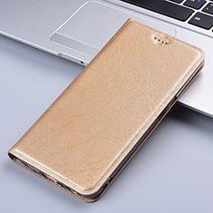 Leather Case Stands Flip Cover Holder H22P for Vivo V27e 5G Gold