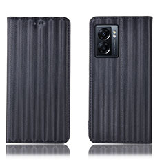 Leather Case Stands Flip Cover Holder H23P for Realme V23 5G Black