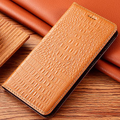 Leather Case Stands Flip Cover Holder H24P for Apple iPhone 12 Orange
