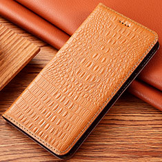 Leather Case Stands Flip Cover Holder H24P for Apple iPhone 12 Pro Max Orange