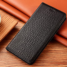 Leather Case Stands Flip Cover Holder H24P for Apple iPhone SE (2020) Black