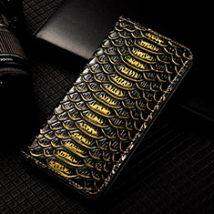 Leather Case Stands Flip Cover Holder H25P for Apple iPhone SE (2020) Black