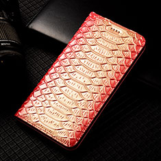 Leather Case Stands Flip Cover Holder H25P for Motorola Moto Edge (2023) 5G Pink