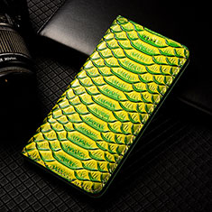 Leather Case Stands Flip Cover Holder H25P for Xiaomi Mi 14 5G Green