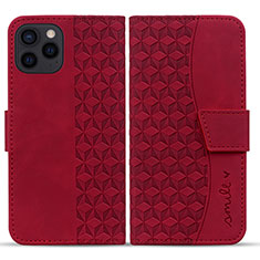 Leather Case Stands Flip Cover Holder HF1 for Apple iPhone 14 Pro Red