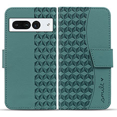 Leather Case Stands Flip Cover Holder HF1 for Google Pixel 7 Pro 5G Green