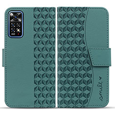 Leather Case Stands Flip Cover Holder HF1 for Xiaomi Redmi Note 11 Pro 4G Green