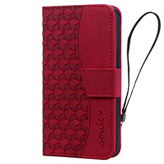 Leather Case Stands Flip Cover Holder HF2 for Apple iPhone 14 Plus Red