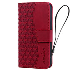 Leather Case Stands Flip Cover Holder HF2 for Apple iPhone 14 Pro Max Red