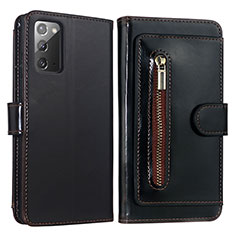 Leather Case Stands Flip Cover Holder JDK for Samsung Galaxy Note 20 5G Brown