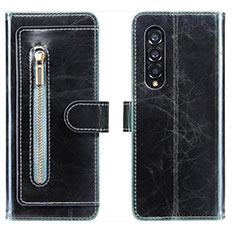 Leather Case Stands Flip Cover Holder JDK for Samsung Galaxy Z Fold3 5G Blue