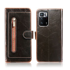 Leather Case Stands Flip Cover Holder JDK for Xiaomi Poco X3 GT 5G Brown