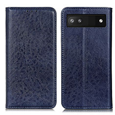 Leather Case Stands Flip Cover Holder K01Z for Google Pixel 7a 5G Blue