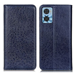 Leather Case Stands Flip Cover Holder K01Z for Motorola Moto E22i Blue