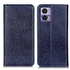 Leather Case Stands Flip Cover Holder K01Z for Motorola Moto Edge 30 Neo 5G Blue