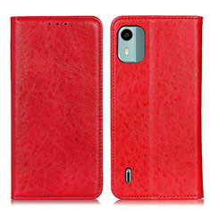 Leather Case Stands Flip Cover Holder K01Z for Nokia C12 Red