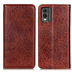 Leather Case Stands Flip Cover Holder K01Z for Nokia C210 Brown