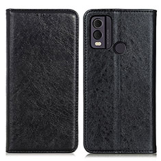 Leather Case Stands Flip Cover Holder K01Z for Nokia C22 Black
