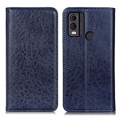 Leather Case Stands Flip Cover Holder K01Z for Nokia C22 Blue
