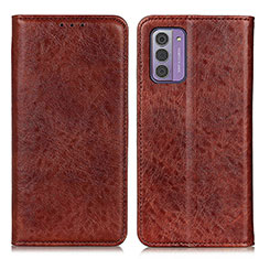 Leather Case Stands Flip Cover Holder K01Z for Nokia G310 5G Brown