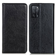 Leather Case Stands Flip Cover Holder K01Z for Oppo A53s 5G Black