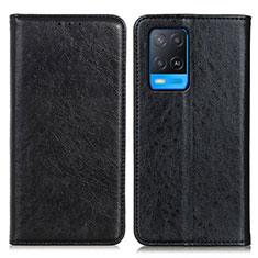 Leather Case Stands Flip Cover Holder K01Z for Oppo A54 4G Black