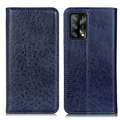 Leather Case Stands Flip Cover Holder K01Z for Oppo F19s Blue