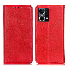 Leather Case Stands Flip Cover Holder K01Z for Oppo F21s Pro 4G Red