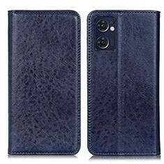 Leather Case Stands Flip Cover Holder K01Z for Oppo Reno7 5G Blue