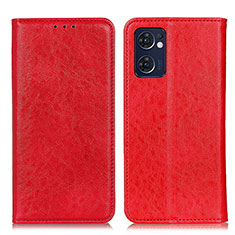 Leather Case Stands Flip Cover Holder K01Z for Oppo Reno7 5G Red