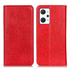 Leather Case Stands Flip Cover Holder K01Z for Oppo Reno7 A Red
