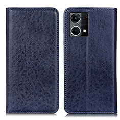 Leather Case Stands Flip Cover Holder K01Z for Oppo Reno8 4G Blue