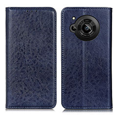 Leather Case Stands Flip Cover Holder K01Z for Sharp Aquos R7 Blue